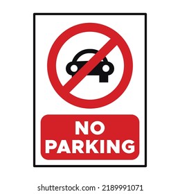 No parking road warning sign