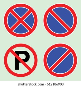 No parking set sign