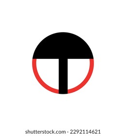 no hay señal de aparcamiento. Icono de paraguas negro en círculo. nuevo logotipo de forma