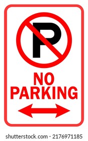 No Parking sign with double arrow - parking sign