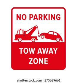 No parking sign. Evacuate sign in vector.