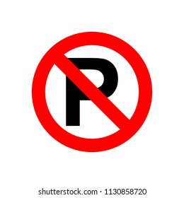 No parking sign. No parking sign icon on white background.