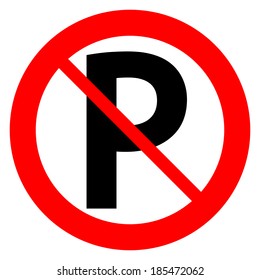 No parking sign icon on white background.