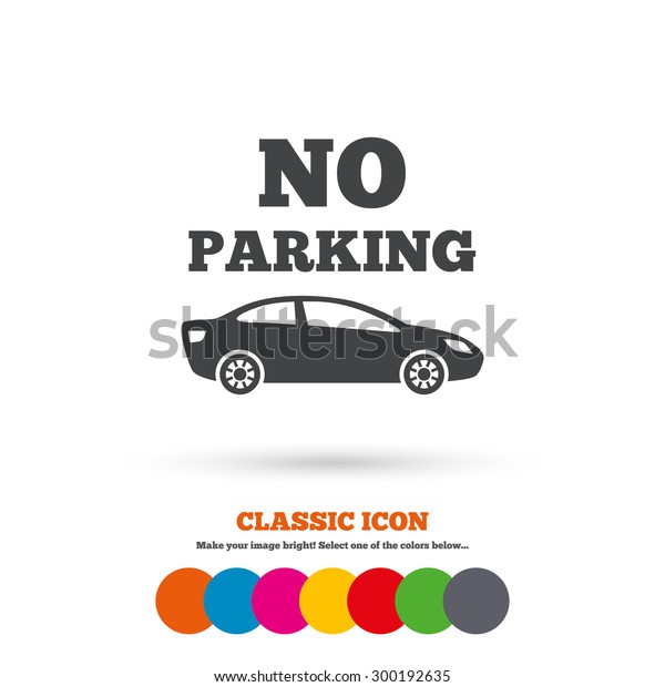 No parking sign icon. Private\
territory symbol. Classic flat icon. Colored circles.\
Vector