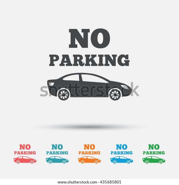 No parking sign icon. Private territory symbol.\
Graphic element on white background. Colour clean flat no parking\
icons. Vector