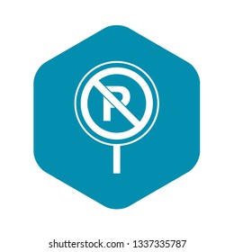 No parking sign icon in simple style isolated