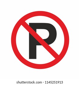 No Parking Sign Icon. Vector