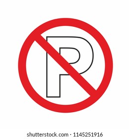 No Parking Sign icon. Vector