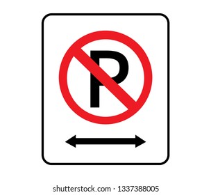 No parking sign icon vector. No Parking any time