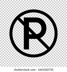 no parking sign icon vector flat on transparent background