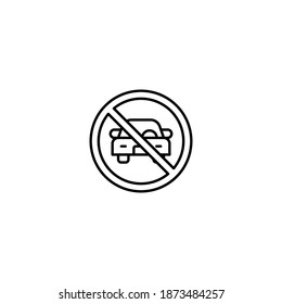 No Parking sign icon vector isolated. No car no parking vector icon. Prohibition sign. Trendy Flat style for graphic design, Web site, UI. EPS10. Vector illustration