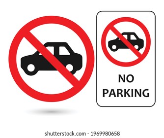 No Parking Sign Icon Vector Isolated