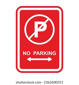 no parking sign icon vector logo in flat and trendy style