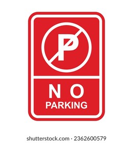 no hay logotipo del vector del icono del símbolo de estacionamiento en estilo plano y a la moda
