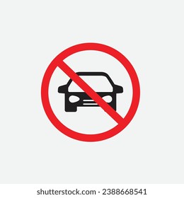No parking sign icon vector logo design 