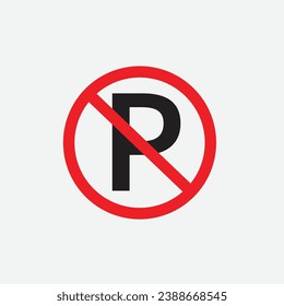 Kein Parkzeichen Symbol Vektorlogo-Design 