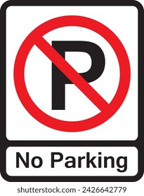 No parking sign icon vector 