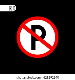 No parking sign ,icon - vector illustration