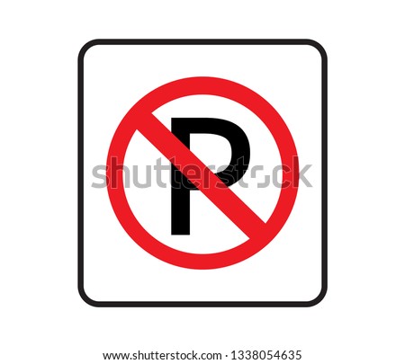 No parking sign icon vector. Prohibition sign.