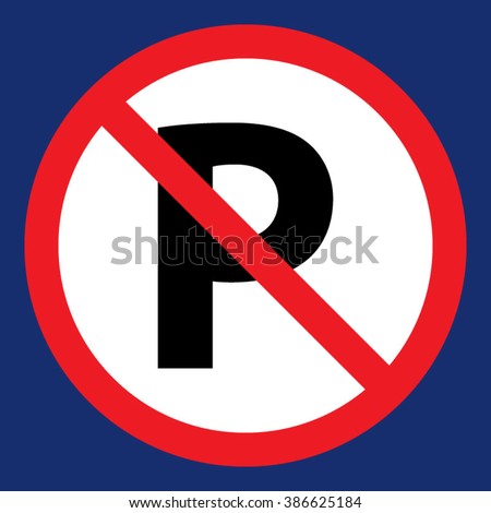 No Parking Sign Icon Vector Illustration
