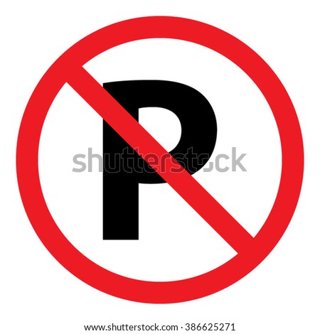 No Parking Sign Icon Vector Illustration