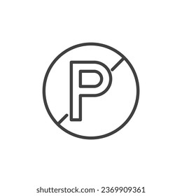 No Parking sign line icon. linear style sign for mobile concept and web design. No parking outline vector icon. Symbol, logo illustration. Vector graphics