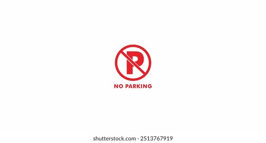 sem estacionamento ícone ícone de logotipo vetor design