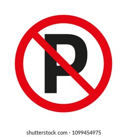 No parking sign on white background. Vector illustration
