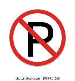 No parking sign on white background.