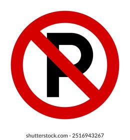 nenhum sinal de estacionamento no fundo branco