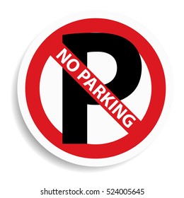 No parking sign on white background.vector illustration