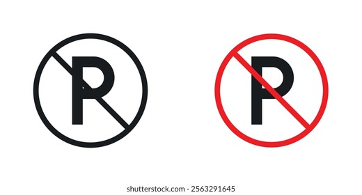 No parking sign pack for app and website ui designs.
