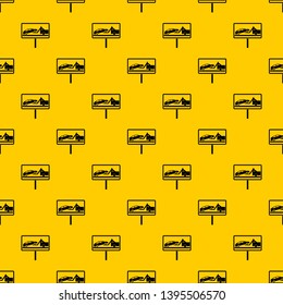 No parking sign pattern seamless vector repeat geometric yellow for any design