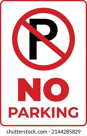 No Parking Sign Poster on White Background