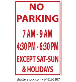 No parking sign parking restriction sign
