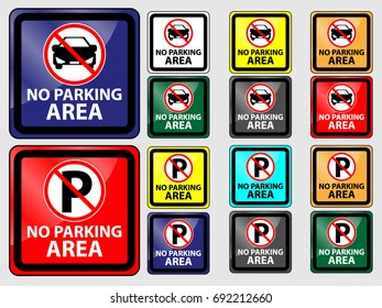 no parking sign set