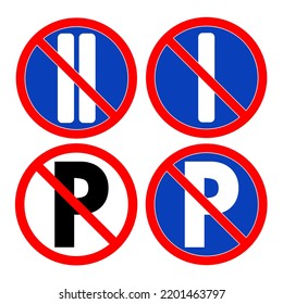 No parking sign set | Parking is prohibited on even and on odd days