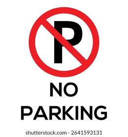 No Parking Sign Set – Vector Collection of Safety and Warning Symbols for Traffic and Gate Areas, vector illustration.