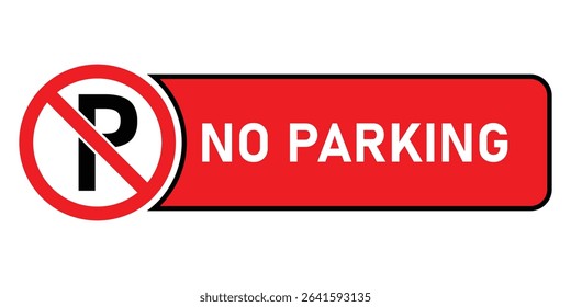No Parking Sign Set – Vector Collection of Safety and Warning Symbols for Traffic and Gate Areas, vector illustration.