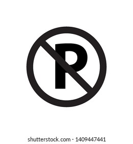 no parking sign symbol icon logo design template