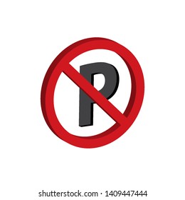 no parking sign symbol icon logo design template
