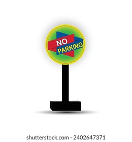 no parking sign symbol vector art.