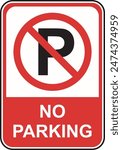 no parking sign in this area vector