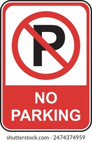 no parking sign in this area vector