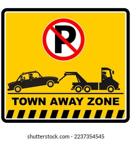 no parking sign, Town away zone