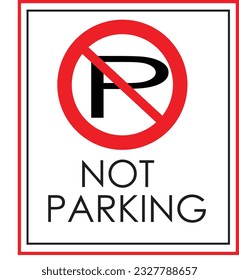 
No Parking Sign. traffic parking ban sign. No Parking Sign Vector On White Background