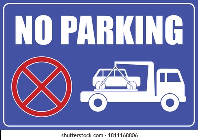 no parking sign - vector