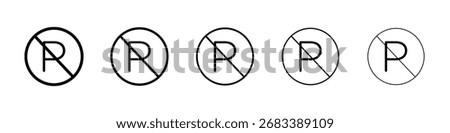 No parking sign Vector Art Illustration