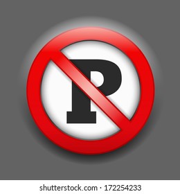 No parking sign, vector eps10 illustration