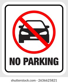 No parking sign vector graphics design car
